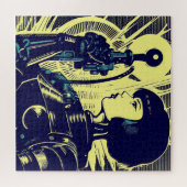 SF Anime Hero - Woodcut (3) ジグソーパズル (横)