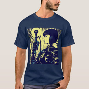 SF - Anime Hero Woodcut 3 Tシャツ