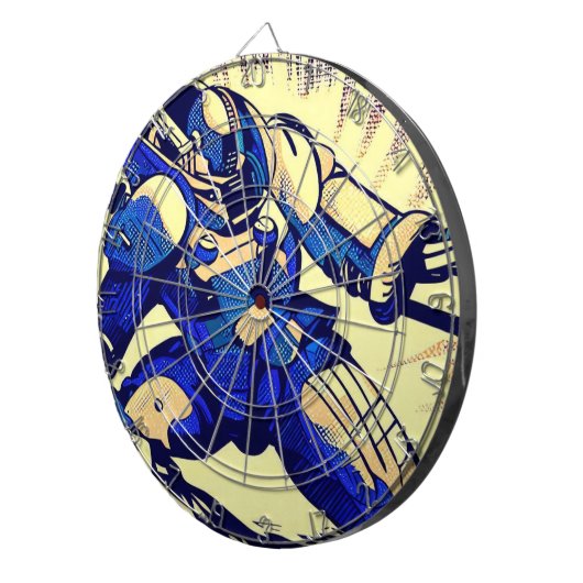 SF Anime Hero - Woodcut (4) ダーツボード (正面右)