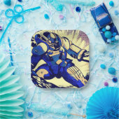 SF - Anime Hero Woodcut 4 ペーパープレート (パーティー)