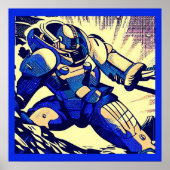 SF - Anime Hero Woodcut 4 ポスター (正面)