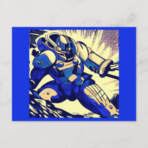 SF - Anime Hero Woodcut 4 ポストカード