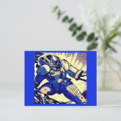 SF - Anime Hero Woodcut 4 ポストカード (スタンド正面)