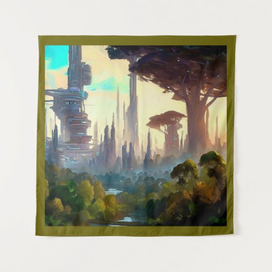 SF - City On Forest Planet 1 タペストリー (正面)