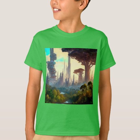 SF - City On Forest Planet 1 Tシャツ (正面)