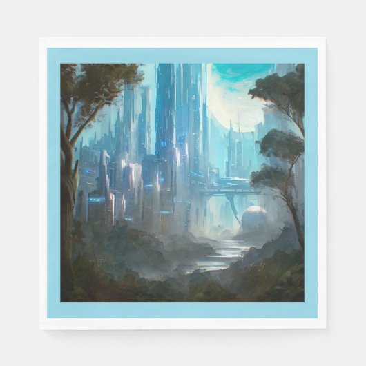 SF - City On Forest Planet 2 スタンダードランチョンナプキン (正面)