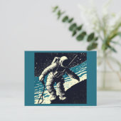 SF - Spacewalk Woodcutの宇宙飛行士2 ポストカード (スタンド正面)