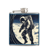 SF - Spacewalk Woodcut宇宙飛行士3 フラスク (正面)