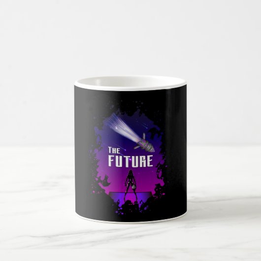 SF UFO宇宙エイリアンロケットギフトおもしろい コーヒーマグカップ (中央)