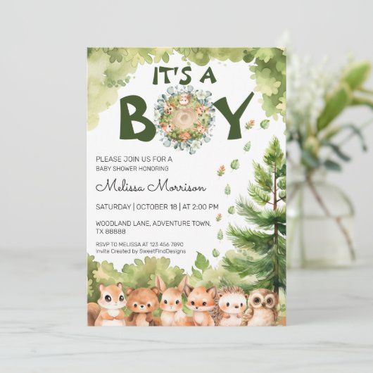 SFD男の赤ちゃん・シャワーの少年の森 招待状 (スタンド正面)