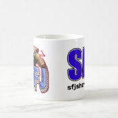 SFJのポッドキャスト猿のマグ コーヒーマグカップ (中央)