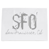 SFOサンフランシスコエアポートタイポグラフィ ラージペーパーバッグ (正面)