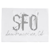 SFOサンフランシスコエアポートタイポグラフィ ラージペーパーバッグ (裏面)
