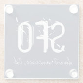 SFOサンフランシスコタイポグラフィブルー ガラスコースター (裏面)