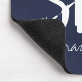 SFOサンフランシスコタイポグラフィブルー マウスパッド (コーナー)