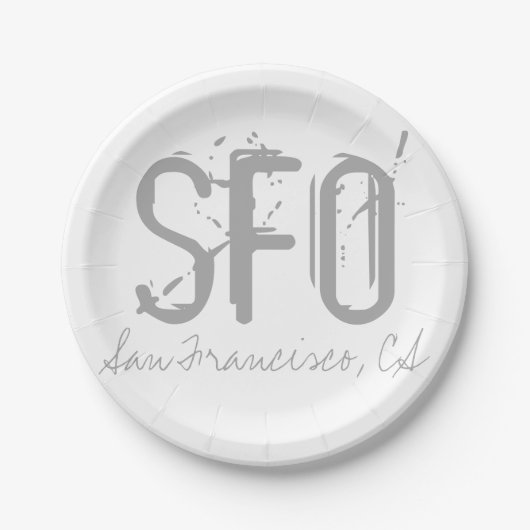 SFOサンフランシスコタイポグラフィ ペーパープレート (正面)