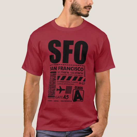 SFOサンフランシスコ国際的空港 Tシャツ (正面)