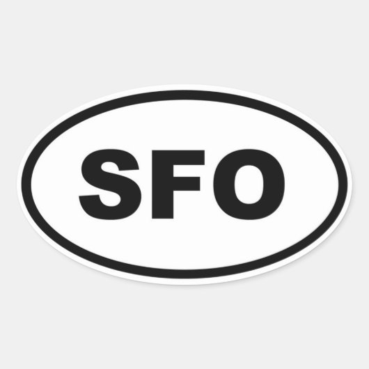 SFOサンフランシスコ楕円 楕円形シール (正面)