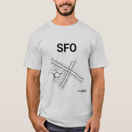 SFO空港レイアウトのTシャツ Tシャツ