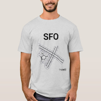 SFO空港レイアウトのTシャツ Tシャツ