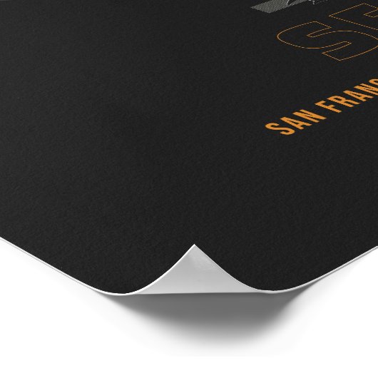 SFO – サンフランシスコ空港滑走路ダイアグラムアート ポスター (角)