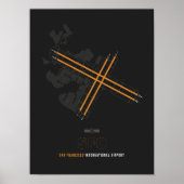 SFO – サンフランシスコ空港滑走路ダイアグラムアート ポスター (正面)