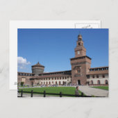 Sforzaの城-ミラノ、イタリア-郵便はがき ポストカード (正面/裏面)