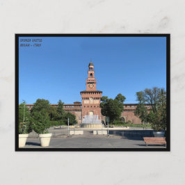 Sforza Castle – 噴水、結婚のケーキ – ミラノ ポストカード