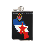 SFRユーゴスラビア-地図-紋章-旗 フラスク (左)