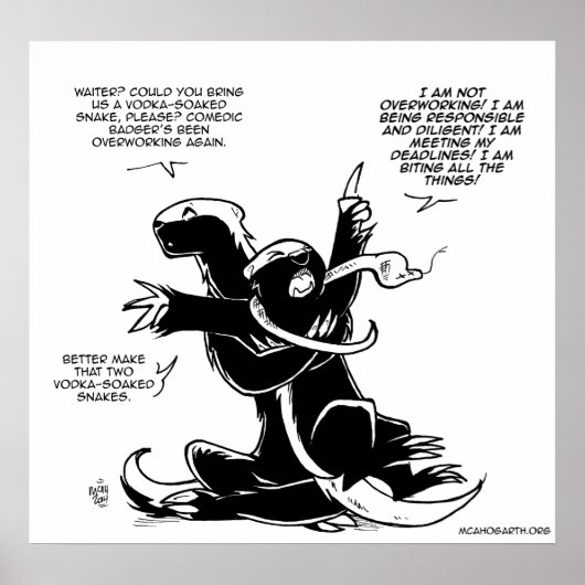 SFWA Honey Badgers：過労 ポスター (正面)