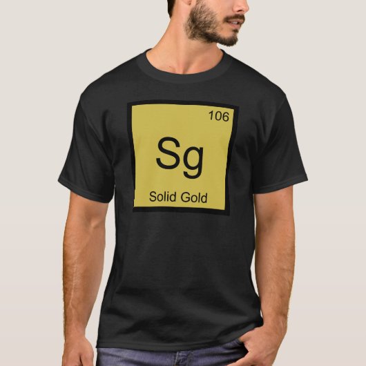 Sg - 固形金化学元素記号Tシャツ Tシャツ (正面)