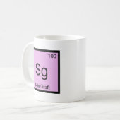 Sg - 皮膚移植 化学元素記号 デザインTシャツ コーヒーマグカップ (正面左)