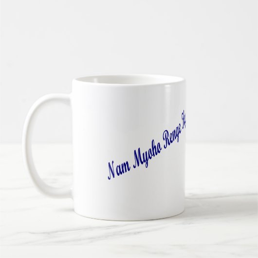 SGIの仏教のマグ-激励の言葉 コーヒーマグカップ (左)