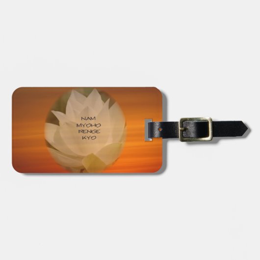 SGIの仏教の荷物のラベル-はすの花およびNMRK ラゲッジタグ (正面横)