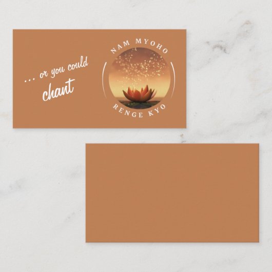 SGI仏教名刺「またはYou Com Chant」 名刺 (正面/裏面)