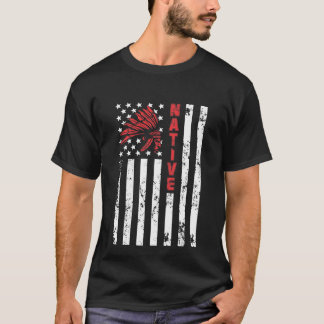 SH米国の旗のネイティブアメリカン日のワイシャツの素晴らしいティーT Tシャツ