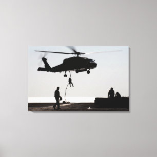 SH-60Fからの人員早くロープ キャンバスプリント