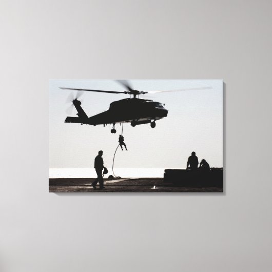 SH-60Fから人員を迅速に接続 キャンバスプリント (正面)