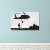 SH-60Fから人員を迅速に接続 キャンバスプリント (インサイチュ (ウッドフロア))