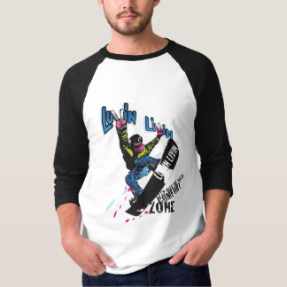 SH Luvin Livinの雪の寄宿生のグラフィック3/4の袖のティー Tシャツ