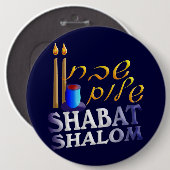 Shabat Shalom 缶バッジ (正面&裏面)
