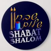 Shabat Shalom 缶バッジ (正面)