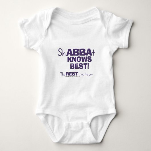 ShABBAt Abbaが知っている最高の ベビーボディスーツ (正面)