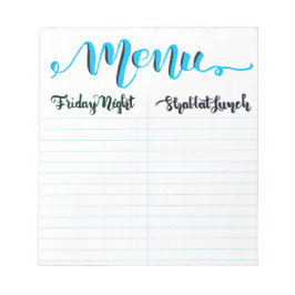 Shabbat Shabbosメニューメモ帳 ノートパッド