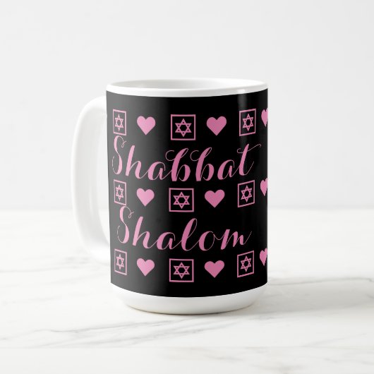 Shabbat Shalomの安息日 コーヒーマグカップ (正面左)
