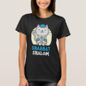 Shabbat Shalom Cat   Holy Day Judaism Yom Kippur Tシャツ (正面)