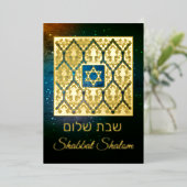 Shabbat Shalom Damask Real Gold Foil Card 箔シーズンカード (立ち正面)