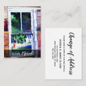 Shabbyカラフル Houseウィンドウ"引っ越しました"カード 名刺 (正面/裏面)