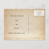 Shabbyシックなブラックハート保存日 案内ポストカード (裏面)