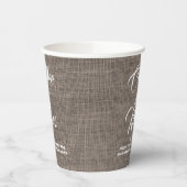 Shabby素朴ヴィンテージBurlap結婚または任意のパーティー 紙コップ (左)